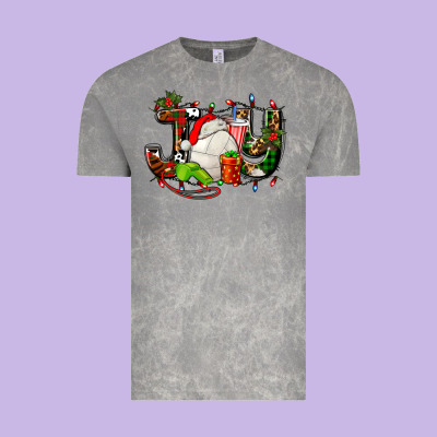 Joy With Volleyball And Santa's Hat Vintage Tee Designed By Adodesignshop