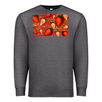 Charcoal Heather Strawberry Background Premium Sweatshirt - Bettercallsaul