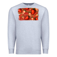 Heather Grey Strawberry Background Premium Sweatshirt - Bettercallsaul