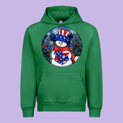 Patriotic Snowman Ornament 4th Of July Urban Hoodie Designed By Howdyjamesfarm