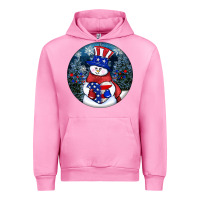 Fuchsia Pink Patriotic snowman ornament 4th of july Urban Hoodie - HowdyJamesFarm