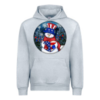 Heather Grey Patriotic snowman ornament 4th of july Urban Hoodie - HowdyJamesFarm