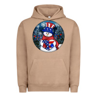 Pigment Burro Patriotic snowman ornament 4th of july Urban Hoodie - HowdyJamesFarm