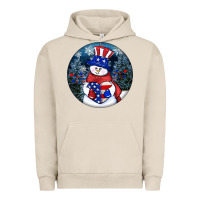 Pigment French Oak Patriotic snowman ornament 4th of july Urban Hoodie - HowdyJamesFarm