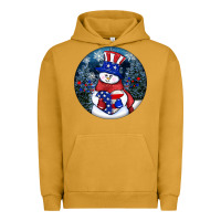 Pigment Peanut Butter Patriotic snowman ornament 4th of july Urban Hoodie - HowdyJamesFarm