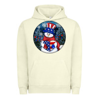 Pigment Pistachio Patriotic snowman ornament 4th of july Urban Hoodie - HowdyJamesFarm