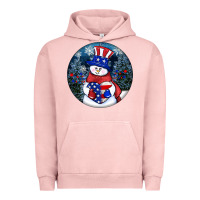 Pigment Salmon Patriotic snowman ornament 4th of july Urban Hoodie - HowdyJamesFarm