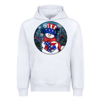White Patriotic snowman ornament 4th of july Urban Hoodie - HowdyJamesFarm