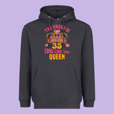 The Queen Is 35 Long Live The Queen Heavyweight Hoodie Designed By Jasminsmagicworld