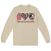 Mushroom Peace Love French Bulldog Long Sleeve Tee - Jasminsmagicworld