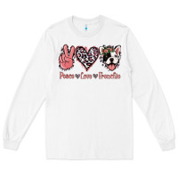 White Peace Love French Bulldog Long Sleeve Tee - Jasminsmagicworld