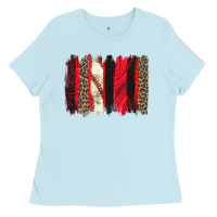 Baby Blue baseball brushstroke Ladies Tee - Zillion Design Studio