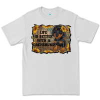 Dove Grey life is better with a dachshund Premium Tee - RanaPortraitStore