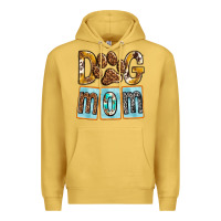 Antique Gold Dog Mom with Paw Premium Hoodie - texasbilliewilder