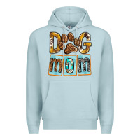 Blue Mist Dog Mom with Paw Premium Hoodie - texasbilliewilder