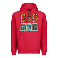 Cardinal Dog Mom with Paw Premium Hoodie - texasbilliewilder