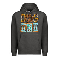 Charcoal Heather Dog Mom with Paw Premium Hoodie - texasbilliewilder