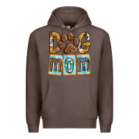 Coffee Dog Mom with Paw Premium Hoodie - texasbilliewilder