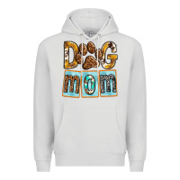 Dove Grey Dog Mom with Paw Premium Hoodie - texasbilliewilder