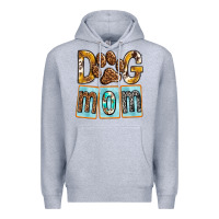 Heather Grey Dog Mom with Paw Premium Hoodie - texasbilliewilder