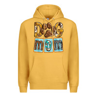 Mustard Dog Mom with Paw Premium Hoodie - texasbilliewilder