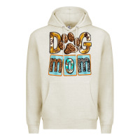 Oatmeal Heather Dog Mom with Paw Premium Hoodie - texasbilliewilder