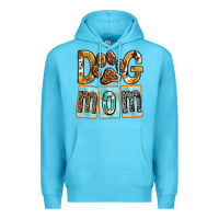 Ocean Blue Dog Mom with Paw Premium Hoodie - texasbilliewilder