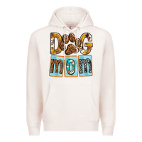 Pale Pink Dog Mom with Paw Premium Hoodie - texasbilliewilder