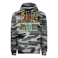 Slate Camo Dog Mom with Paw Premium Hoodie - texasbilliewilder