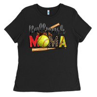 Black ballpark mama softball Ladies Tee - Zillion Design Studio