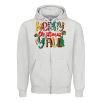 Dove Grey merry christmas y'all Zipper Hoodie - MaliasSmallBusiness