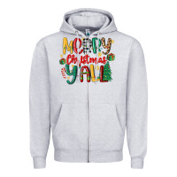 Heather Grey merry christmas y'all Zipper Hoodie - MaliasSmallBusiness