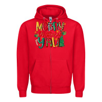 Red merry christmas y'all Zipper Hoodie - MaliasSmallBusiness