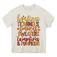 Bonfires Flannels S'mores Campfires And Pumpkins Heavy Core Tee | Teevron