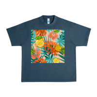 Midnight Navy pineapple and lemon seamless pattern Urban Heavy Tee - BundleAndBundleShop