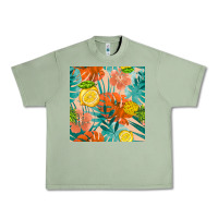 Oil Green pineapple and lemon seamless pattern Urban Heavy Tee - BundleAndBundleShop
