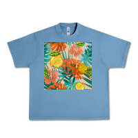 Pebble Blue pineapple and lemon seamless pattern Urban Heavy Tee - BundleAndBundleShop