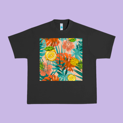 Pineapple And Lemon Seamless Pattern Urban Heavy Tee Designed By Bundleandbundleshop