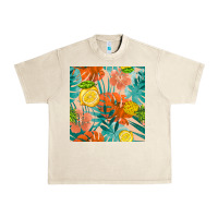 Sandshell pineapple and lemon seamless pattern Urban Heavy Tee - BundleAndBundleShop