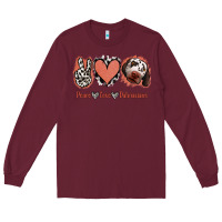 Burgundy Peace Love Dalmatians Long Sleeve Tee - Jasminsmagicworld
