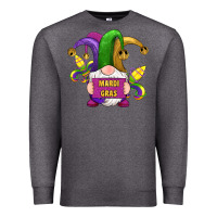 Charcoal Heather mardi gras gnomes fleur de lis Premium Sweatshirt - RanaPortraitStore