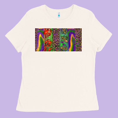 Ladies Tee Mardi gras brushstrokes crawfish fleur de lis