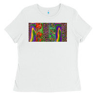 White Mardi gras brushstrokes crawfish fleur de lis Ladies Tee - RanaPortraitStore
