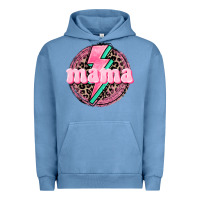 Pigment Pebble Blue Mama leopard background Mother's Day Urban Hoodie - CowGirlArtShop