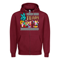 Burgundy team pre k Zipper Hoodie - NancyCooperArtShop