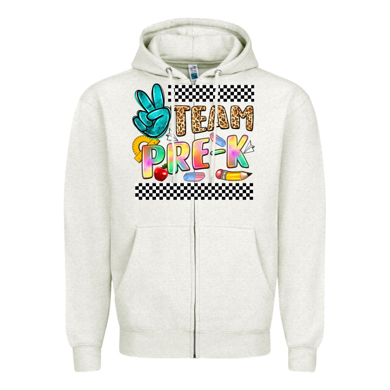 Team Pre K Zipper Hoodie by NancyCooperArtShop | Teevron