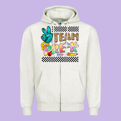 Team Pre K Zipper Hoodie Designed By Nancycooperartshop