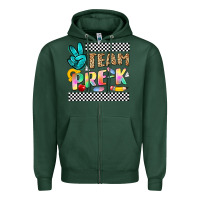 Sports Green team pre k Zipper Hoodie - NancyCooperArtShop