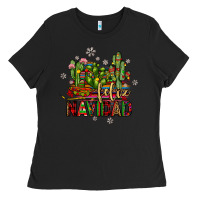 Black feliz navidad cactus Ladies Tee - JahusDesignShop