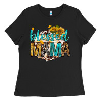 Black blessed mama with sunflowers Ladies Tee - texasbilliewilder